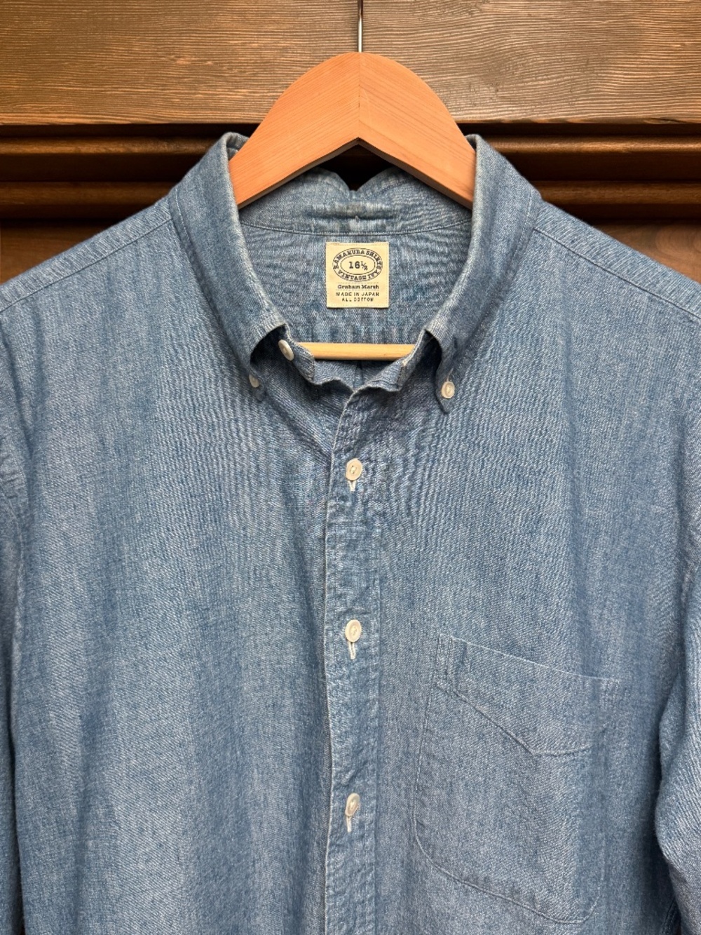 Kamakura Shirts Vintage Ivy 5.5oz Chambray Button Down Large 16.5